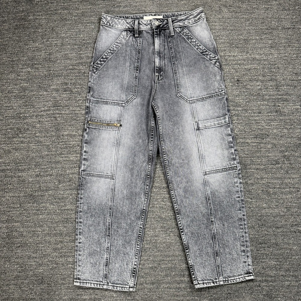 MOTHER Superior Jeans 26  Private Zip Pocket Ankle Gray Shadow Dancing Utility